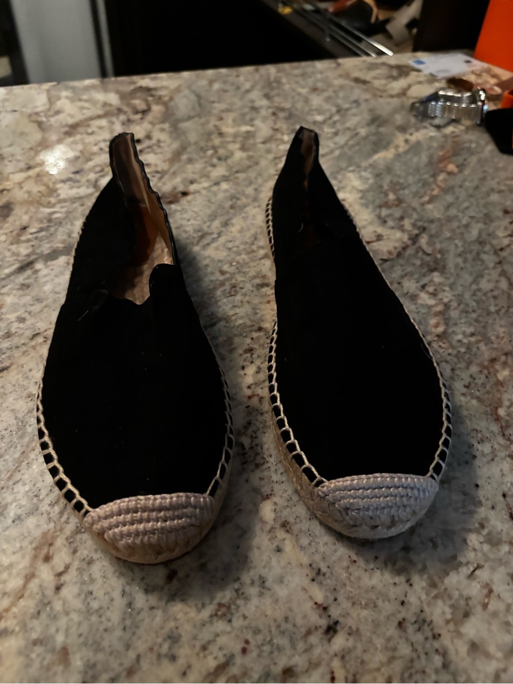 Chloe Suede Whipstitch Trim Espadrilles